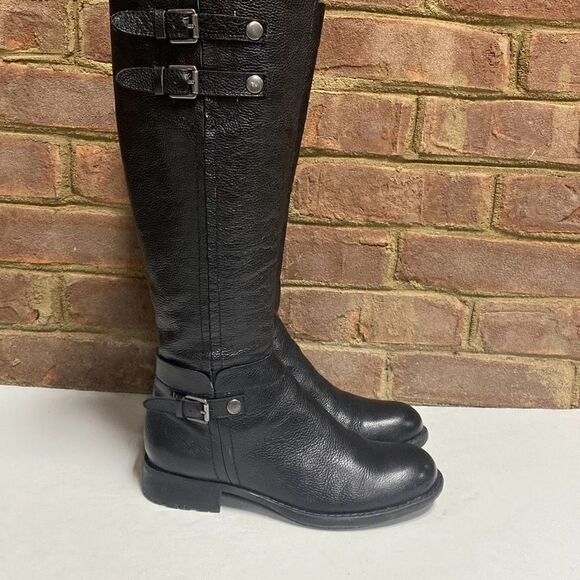 Franco Sarto L-Pacer Black Leather Riding Boots Size 6.5 - Picture 1 of 10
